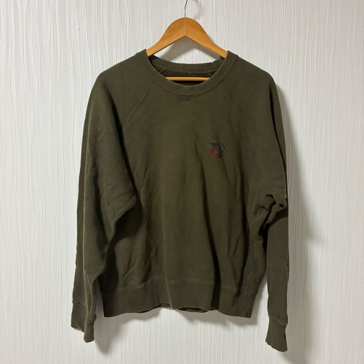 Papas Maniere de HEMING パパス マニエール ド ヘミング クルーネック スウェット カーキ系 トレーナー メンズ サイズM トップス a1154拍卖
