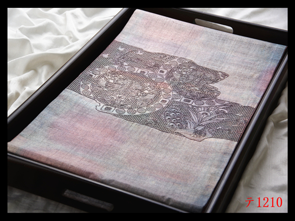 蔵【テ1210】西陣逸品 紬地 スワトウ刺繍 正倉院狩猟紋 正絹太鼓柄高級美術袋帯 新品同様 ◇検◇簪着物名古屋帯和装小物帯締め拍卖