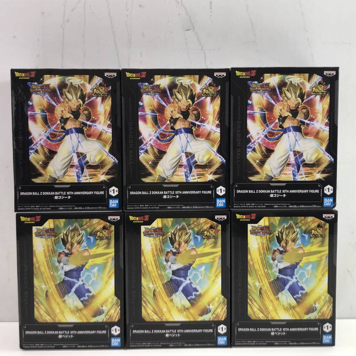 04wy12126∞【1円~】未開封 7月 新作プライズフィギュア 6個 同梱不可 ドラゴンボール Z ドッカンバトル 10周年 超ベジット 超ゴジータ拍卖