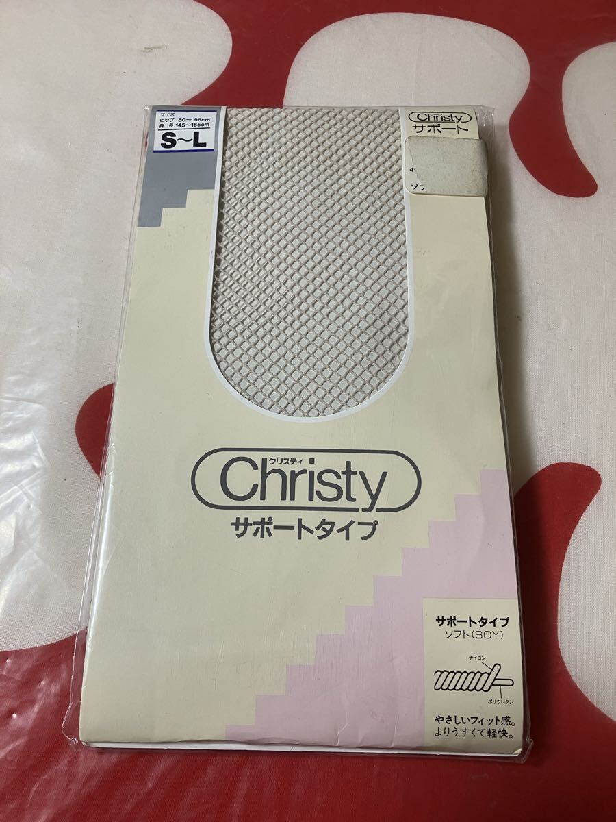 christy サポートタイプ S-L ソフトベージュ パンティストッキング 網 編み ネット パンスト クリスティ panty stocking デザイン ラッセル拍卖