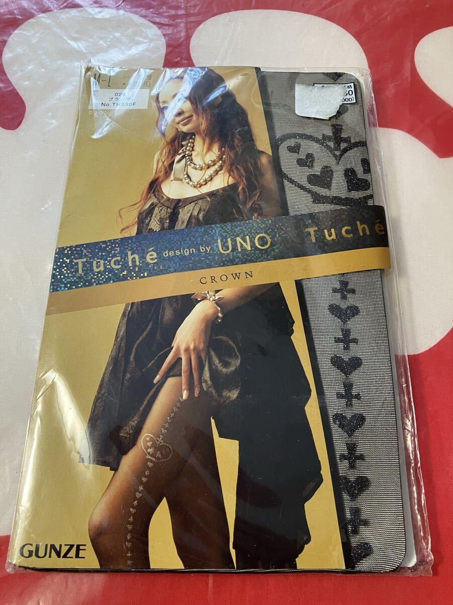袋破れ gunze tuche パンティストッキング クラウン ブラック パンスト panty stocking グンゼ トゥシェ 神田うの ラメ 黒拍卖
