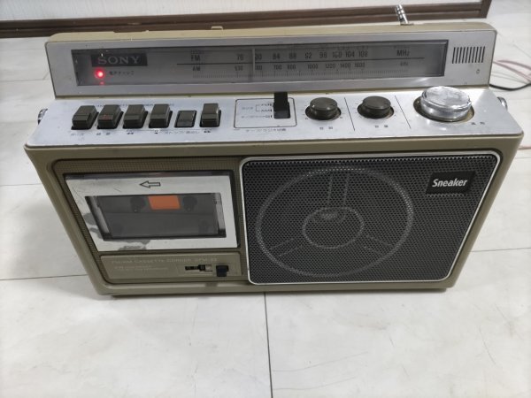 ソニー ラジカセ CFM-22 SONY 昭和レトロ アンティーク カセットレコーダー FM AM オーディオ機器 Sneaker CASSETTE-CORDER拍卖