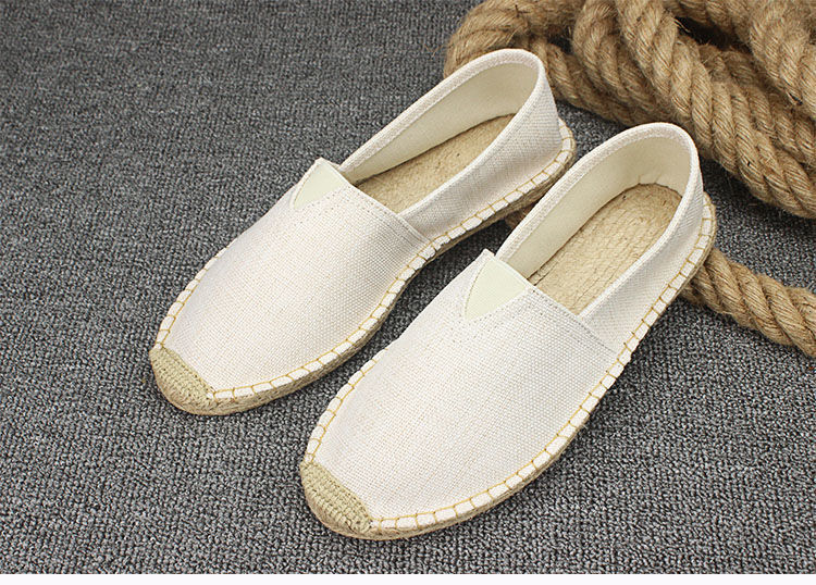 メンズエスパドリーユ リネンシューズ カジュアルシューズ メンズ シューズ ローカット 軽量 散歩シューズ ホワイト 25cm asdf0269拍卖
