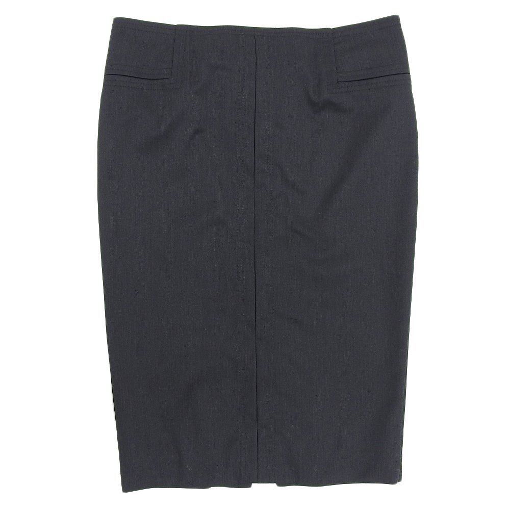 r7h062620◆極美 GUCCI グッチ 未使用 ウエストバンド付き スカート ウール グレー レディース 40拍卖