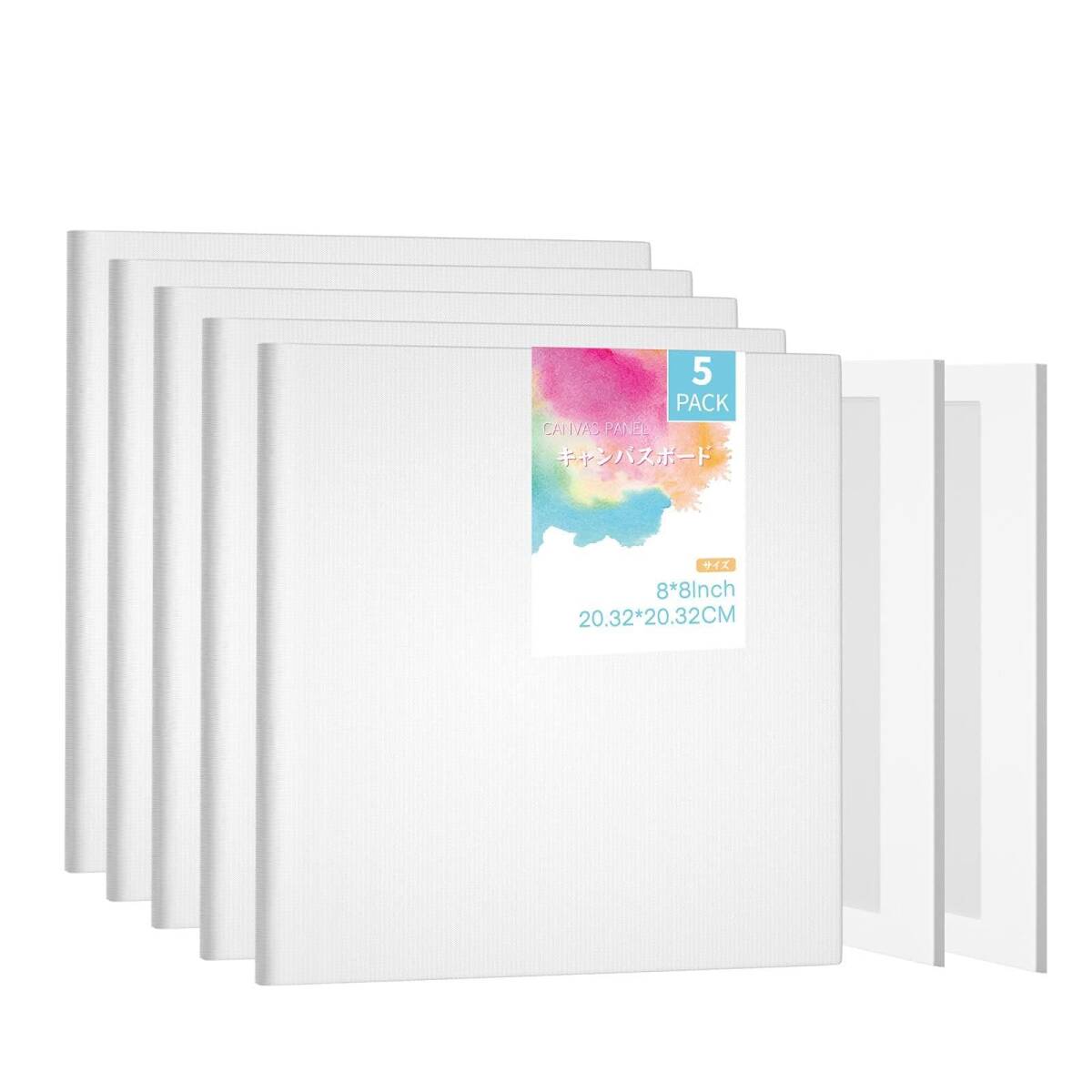 キャンバス 5枚/セット 油絵キャンバス 20.32cm*20.32cm ボールドキャンバス B2 アクリル 水彩 キャンバスボー拍卖