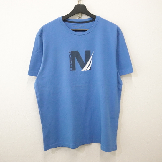 B858 2000年代製 ノーチカ 半袖Tシャツ■00s 表記Lサイズ ブルー アメカジ ストリート 古着 古着卸 激安 ヴィンテージ 90s 80s 70s拍卖