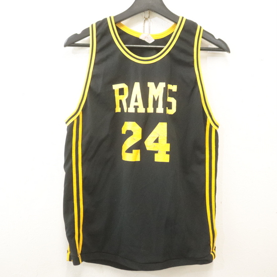 G922 70sビンテージ タンクトップ ゲームシャツ アスレチック■1970年代製 表記XLサイズ ボーイズ ブラック 黒 ナンバリング 古着 アメカジ拍卖