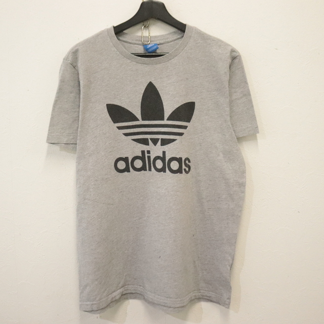 G886 2000年代製 adidas アディダス 半袖Tシャツ■00s 約Mサイズ グレー 灰色 アメカジ トレフォイル 古着 古着卸 オールド 激安 希少 検拍卖
