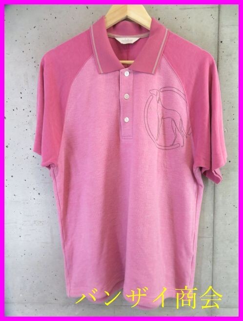 4080b8◆美品です◆日本製◆adabat アダバット パイル素材 半袖ポロシャツ 48/ゴルフジャケット/パンツ/ニットセーター/ベスト/ブルゾン拍卖