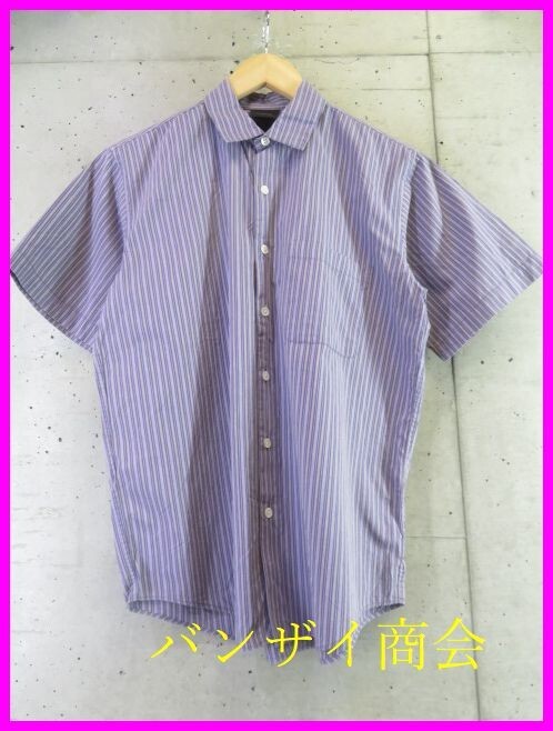 【送料300円可】6180b7◆良品です◆Beams ビームス 半袖ストライプシャツ S/ジャケット/ニットセーター/パンツ/ブルゾン/コート拍卖