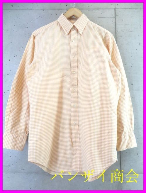 9180b12◆良品です◆日本製◆Brooks Brothers ブルックスブラザーズ ギンガムチェック 長袖オックスフォードシャツ S/ジャケット/スーツ拍卖