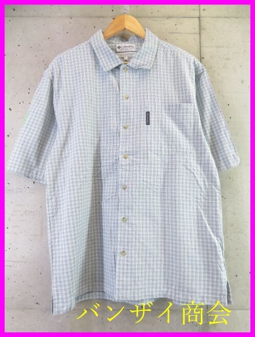 【送料300円可】9180b7◆良品です◆Columbia コロンビア ボックスタイプ 半袖チェックシャツ S/アウトドアジャケット/PFG/パンツ/ベスト拍卖