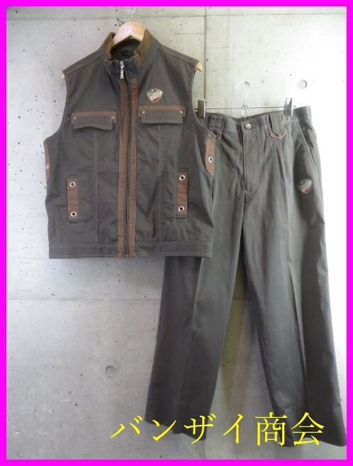 6280b25◆セットアップ◆PAGELO パジェロ ストレッチ ベスト パンツ 上下 L/スーツ/アンジェロ/ジャケット/デニムジーンズ/ゴルフ/ブルゾン拍卖