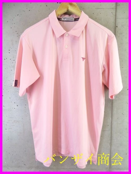 【送料300円可】7280b13◆美品です◆吸汗速乾◆Tour Stage ツアーステージ 半袖ドライポロシャツ L/ゴルフジャケット/パンツ/ベスト/ニット拍卖