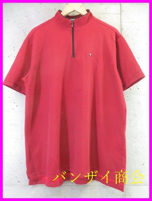 【送料300円可】9280b10◆良品です◆吸汗速乾◆ルコックゴルフ ハーフジップ 半袖ドライポロシャツ LL/ゴルフジャケット/ベスト/パンツ拍卖