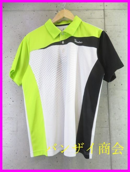 【送料300円可】9280b4◆良品です◆吸汗速乾◆Paradiso パラディーゾ 半袖ドライポロシャツ L/ゴルフジャケット/ベスト/パンツ/ニット拍卖