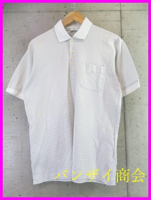 【送料300円可】0380b12◆良品です◆dunhill sports ダンヒル チェック柄 半袖ポロシャツ M/デサント社/ゴルフジャケット/ニットセーター拍卖