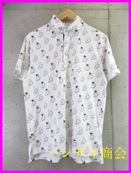 【送料300円可】0380b6◆良品です◆吸汗速乾◆23区 GOLF ゴルフ 総柄デザイン 半袖ドライポロシャツ M/ジャケット/パンツ/ニットセーター拍卖