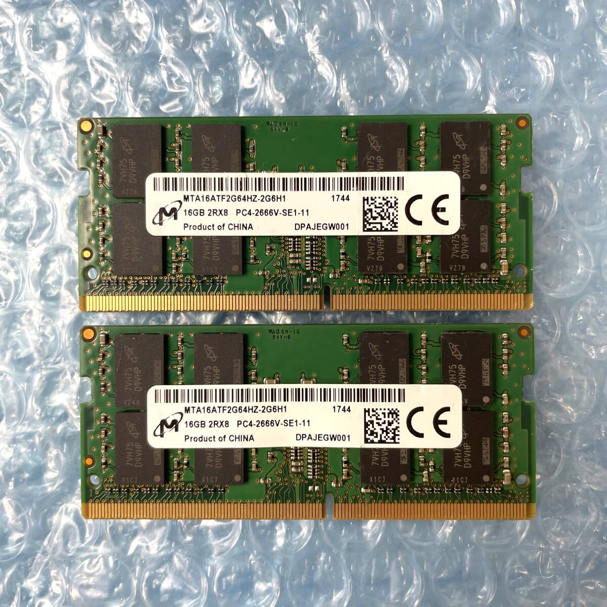Micron 16GB×2枚 計32GB DDR4 PC4-2666V-SE1-11 ノートPC メモリ【NM-522】拍卖