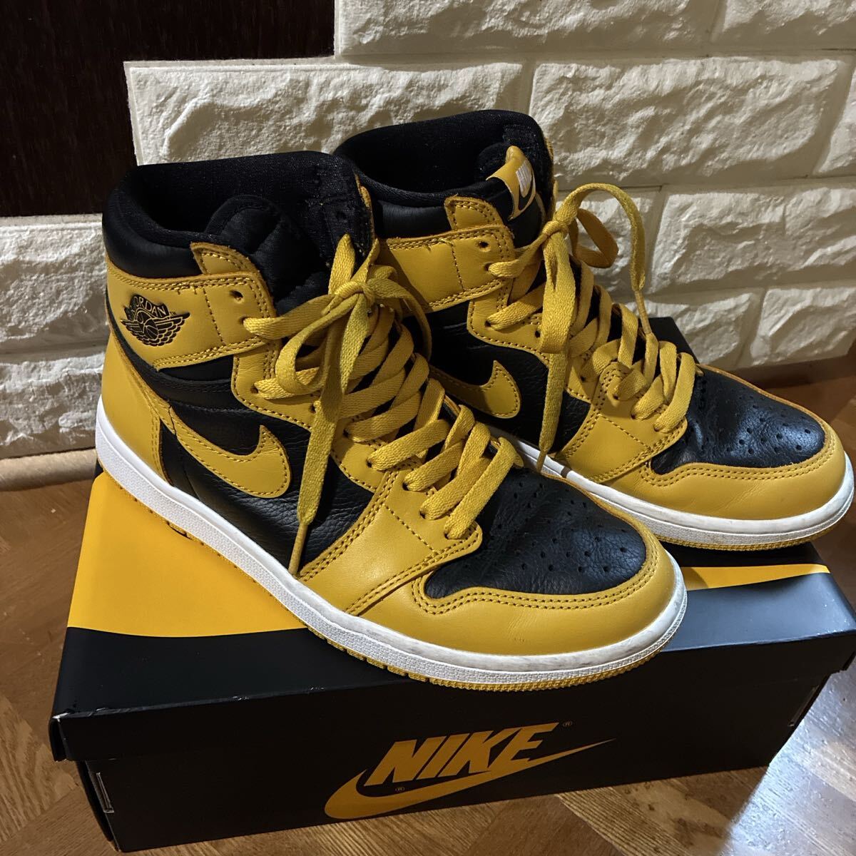 AIR JORDAN1 POLLEN イエローブラック 25.5 美品拍卖