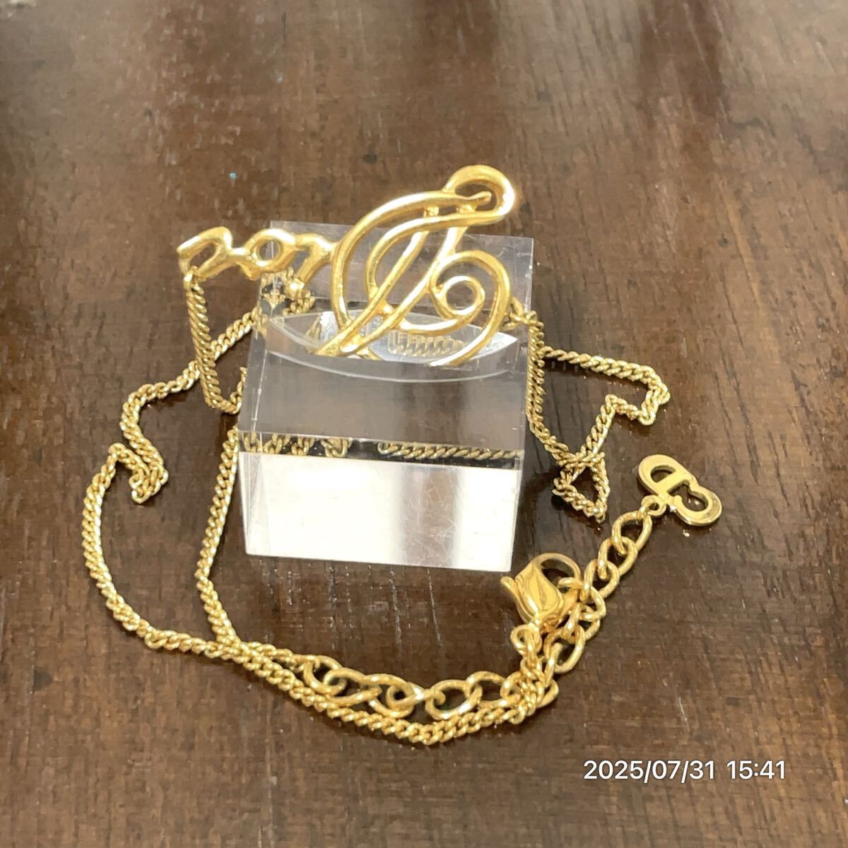Dior クリスチャン ディオール ブランドロゴ ゴールドカラー 喜平チェーン ネックレス ペンダント アクセサリー 装飾品 ファション 小物拍卖