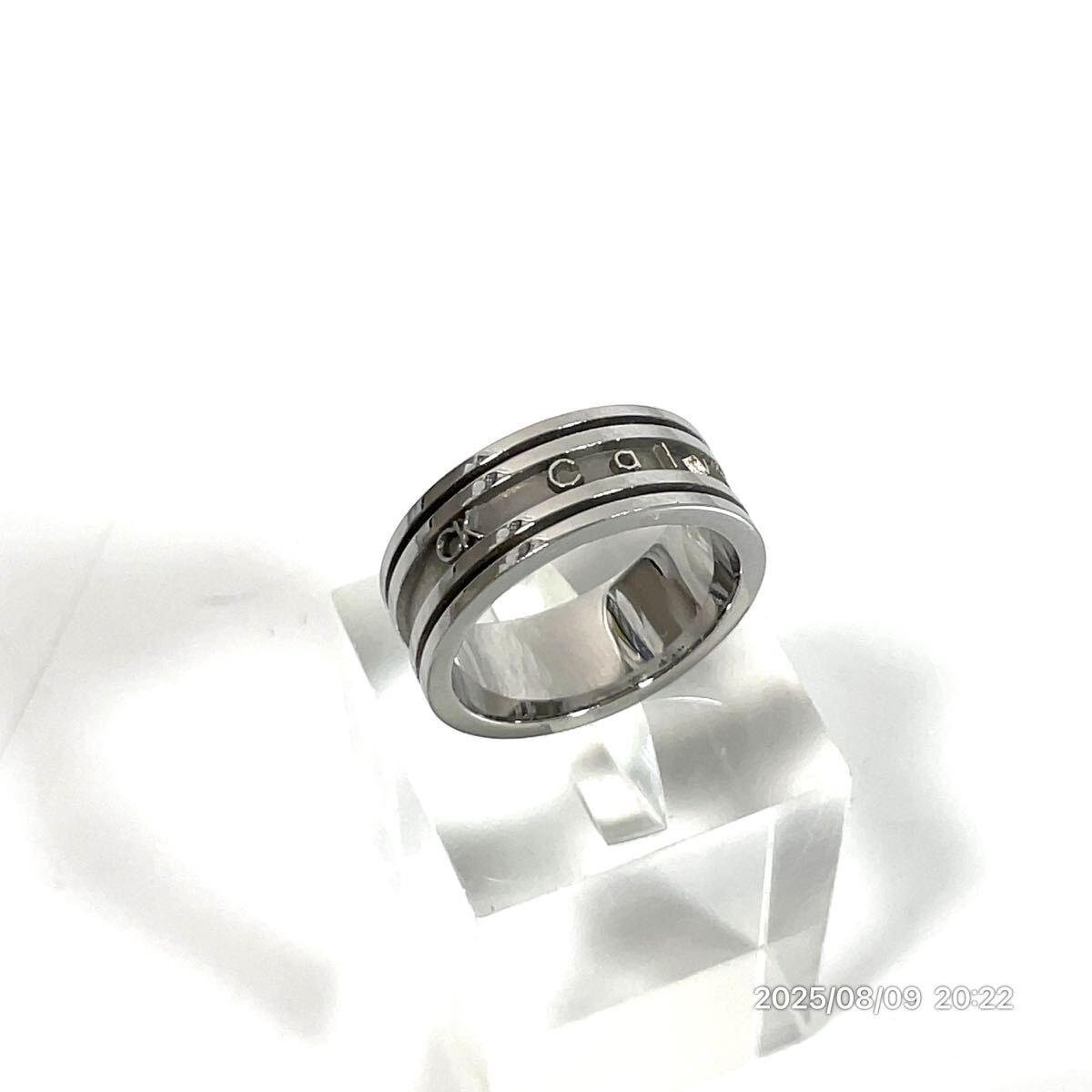 ck カルバンクライン ブランドロゴ ライン調 シルバーカラー リング 指輪 アクセサリー 装飾品 ファッション 小物拍卖