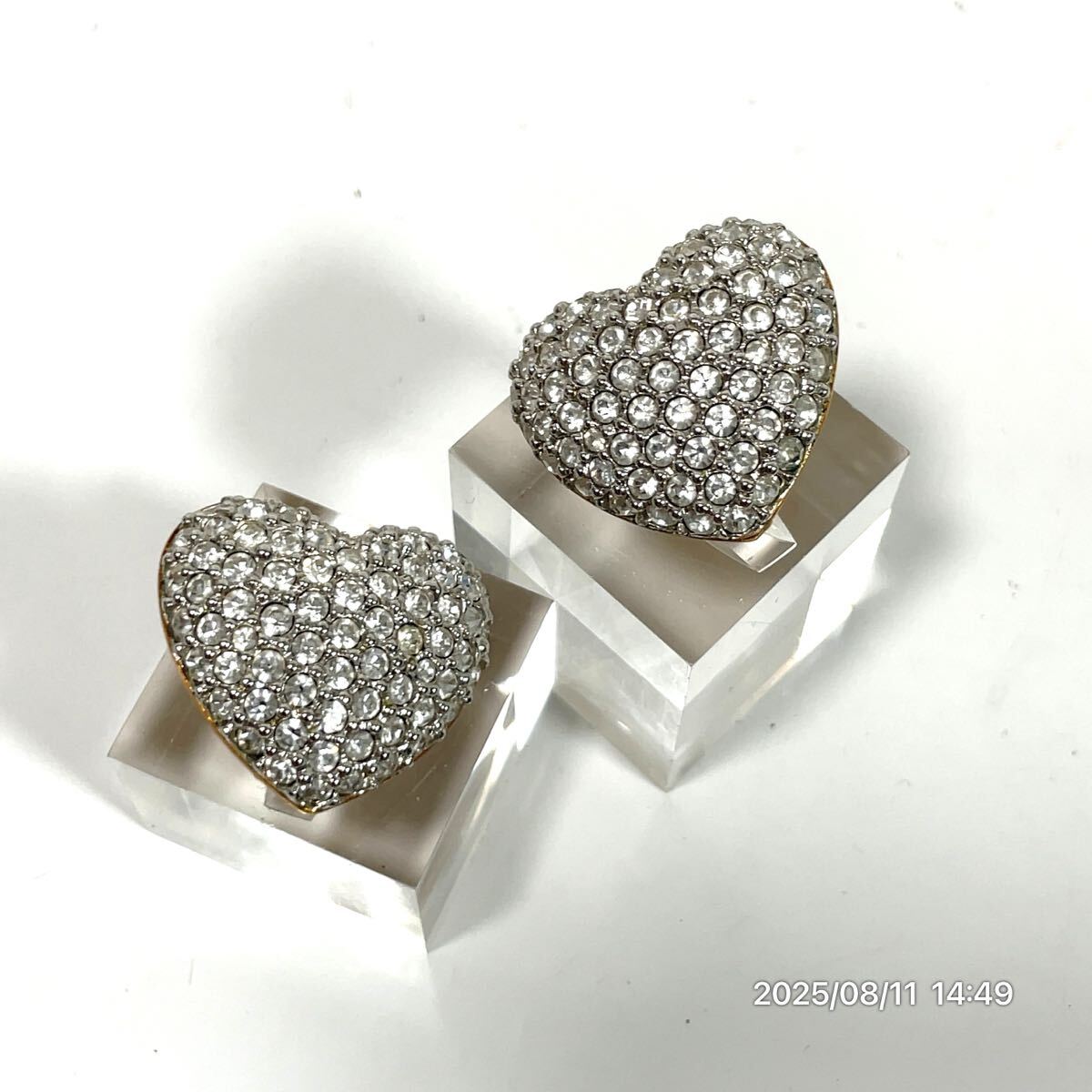 SWAROVSKI スワロフスキー ハートモチーフ クリスタル ラインストーン ゴールドカラーボディ イヤリング ピアス アクセサリー 装飾品 小物拍卖