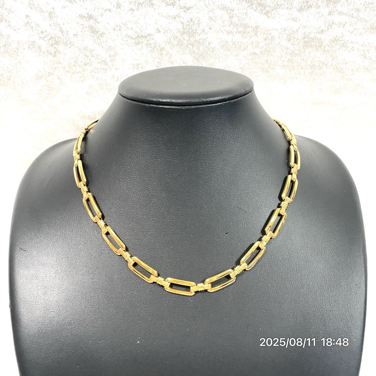 LANVIN ランバン スクエア調 チェーン風 ゴールドカラー ネックレス アクセサリー 装飾品 ファッション 小物拍卖