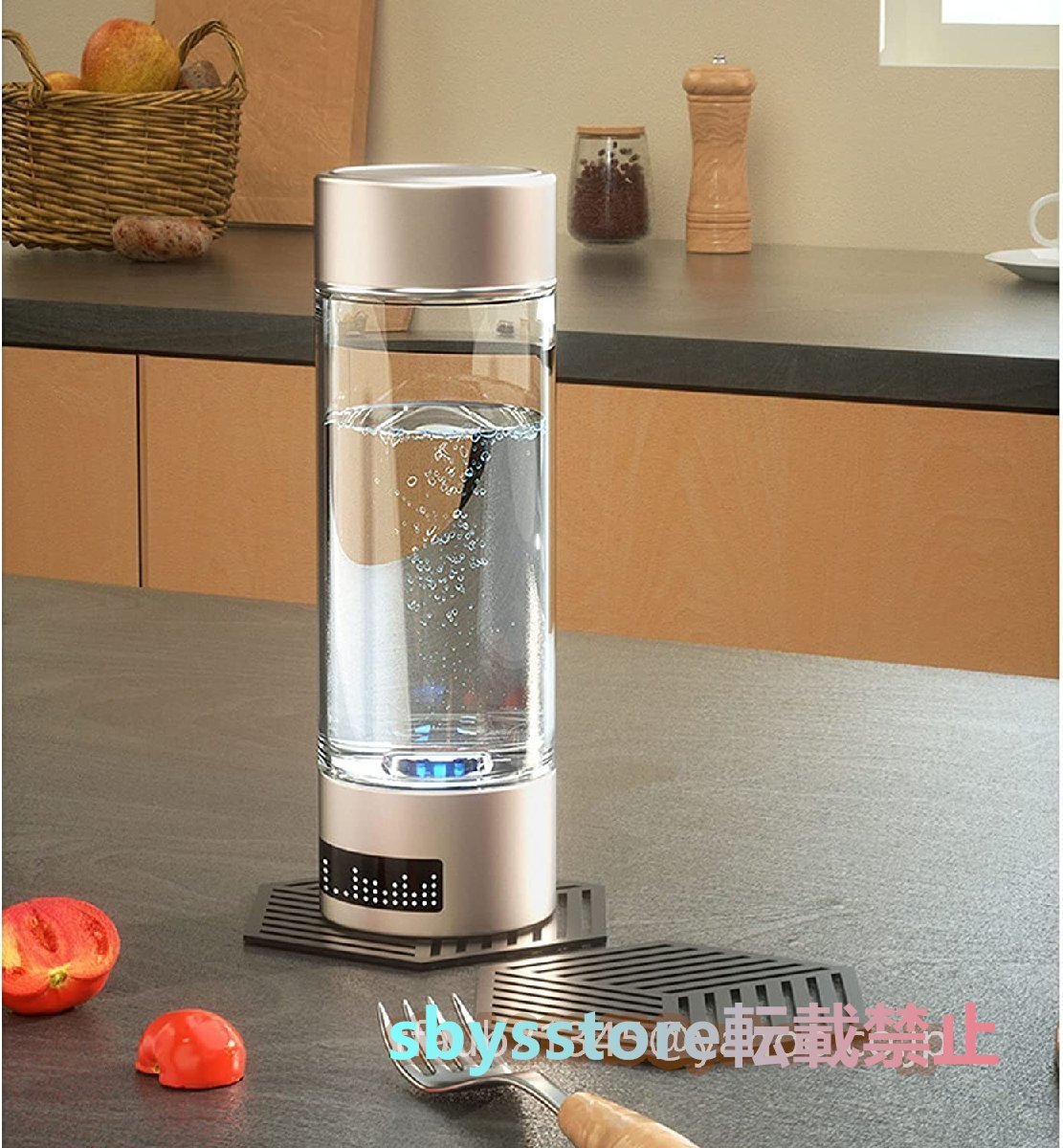 超高濃度水素水生成器 携帯 USB充電式水素水ボトル 冷水/温水通用 一台三役 400ML 水素水生成時間 3分2000ppb 18分6000ppb 持ち運び便利拍卖