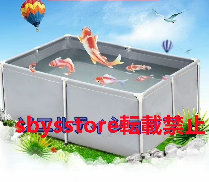厚みのあるキャンバスの魚のいる池 ポータブル水貯蔵タンク PVC 折りたたみ式ペット犬パドリング プール ブラケット付き1x1x0.7m拍卖