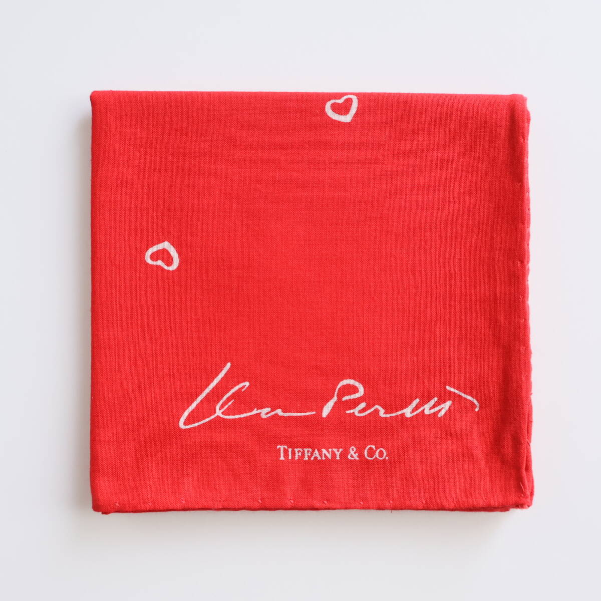 ■未使用 TIFFANY&Co. ティファニー ハンカチ 赤■拍卖