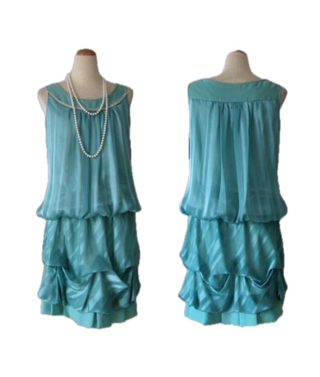 結婚式・お呼ばれ/size38(9号)◆衿ビジュー付*セパレートドレス*綺麗色拍卖