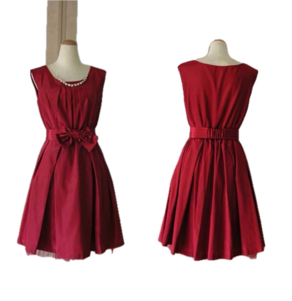 結婚式*お呼ばれ◆リボンフォーマルドレス*9号*綺麗*値下げ拍卖