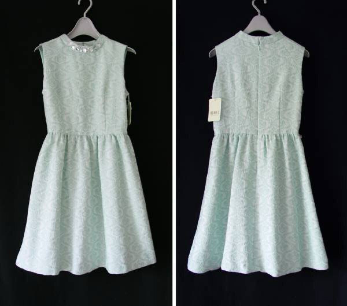 結婚式・お呼ばれ◆上質ジャガード*フェミニンドレスワンピース*38/9号*ミントグリーン¥18,360拍卖