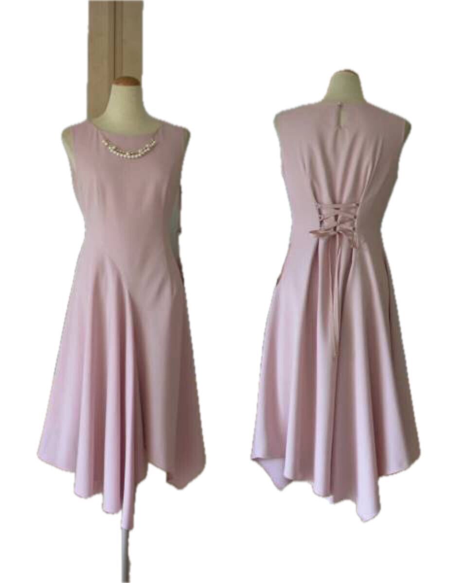 結婚式・お呼ばれ/size38*9号◆上質*美しいアシンメトリードレス*綺麗拍卖