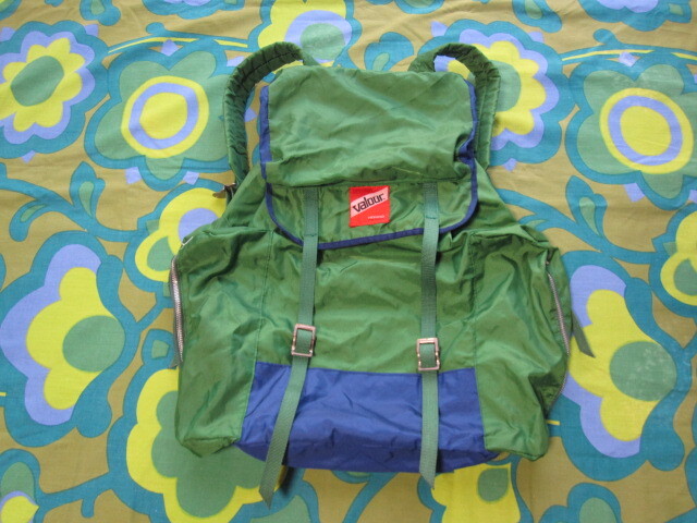 ビンテージ MIZUNO ミズノ valour JAPAN リュック バッグ グルーン/ネイビー 52.5cm USED 古着 昭和レトロ拍卖