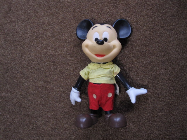 USA購入 ビンテージ ミッキーマウス HONG KONG製 ソフビドール 19cm USED ディズニー フィギュア アメリカ拍卖