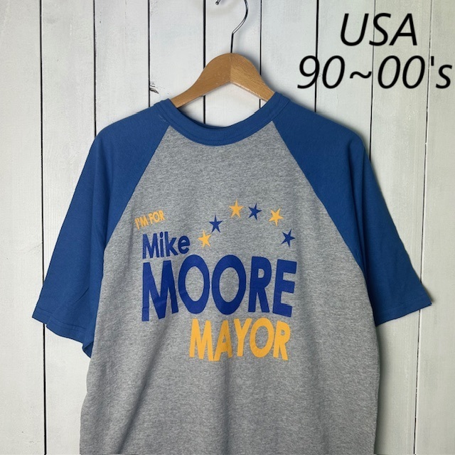 T●248 USA古着 90s~ 両面プリント 切り替え ベースボールTシャツ L オールド ヴィンテージ アメリカ古着 AUGUSTA ナンバリング拍卖