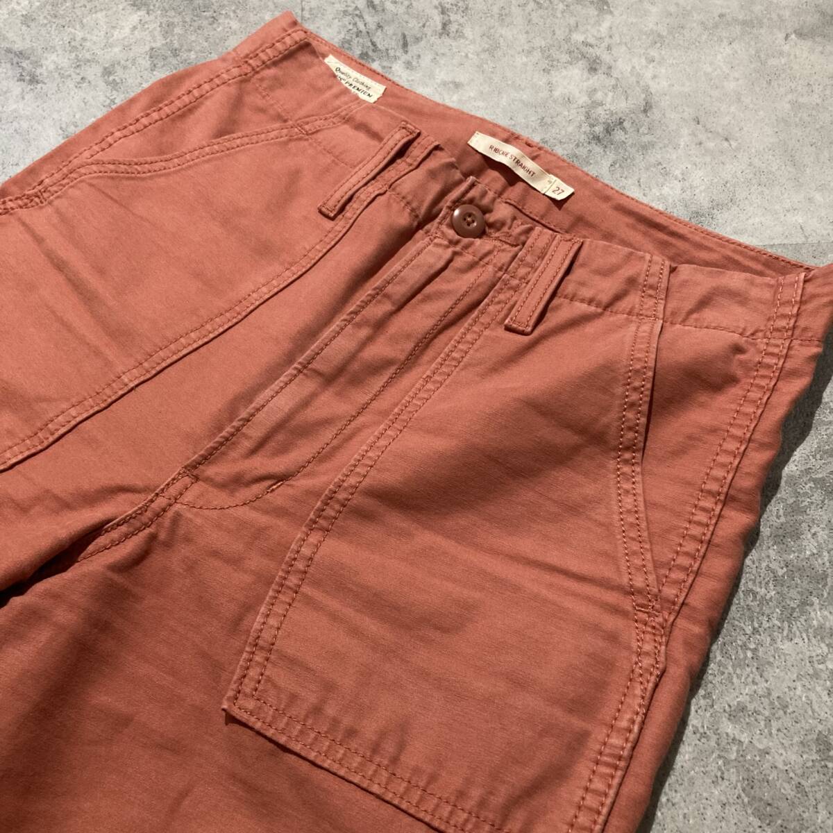 【LEVI'S PREMIUM】リーバイスプレミアム RIBCAGE ベイカーパンツ カラーパンツ 27インチ STRAIGHT ワイドパンツ ルーズ拍卖