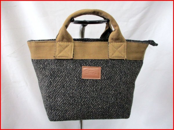 DESIGNS CREATEURS◇船底型ハンドバッグ グレー W36cm拍卖