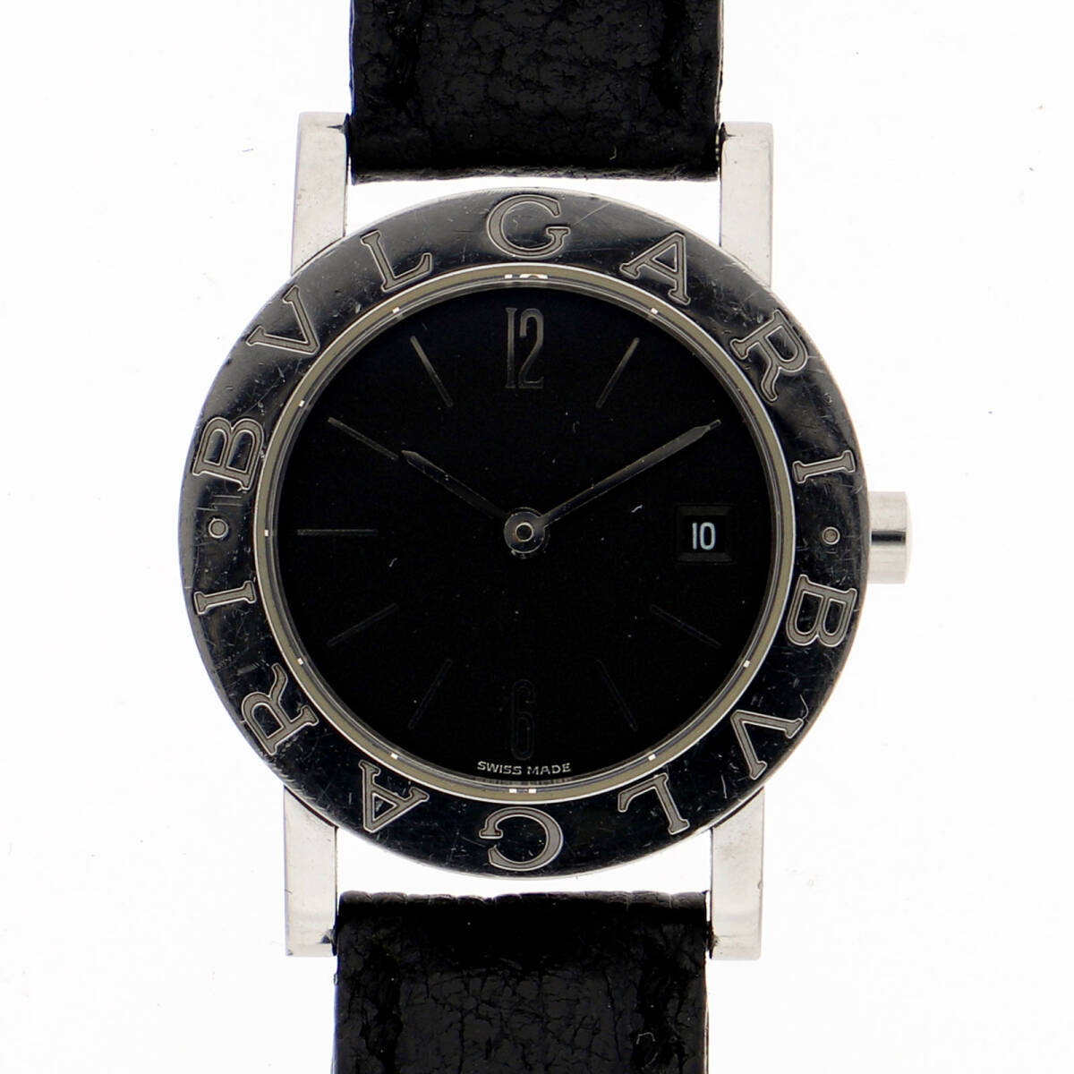BVLGARI ブルガリ BB26SL ブルガリブルガリ ブラックダイヤル SS/レザー クオーツ レディース【132746】拍卖