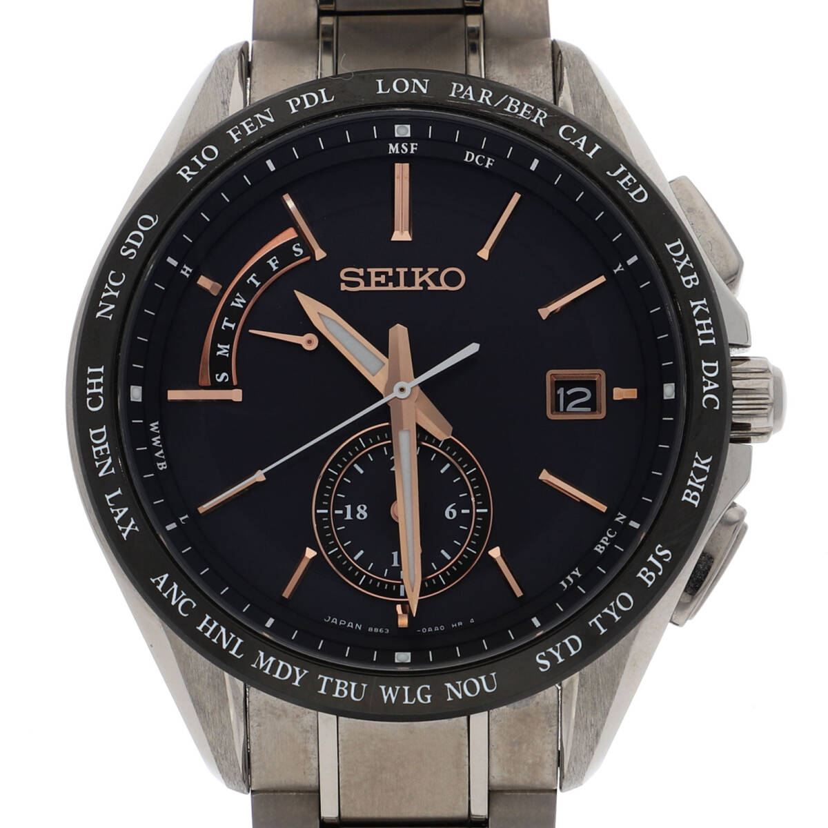 SEIKO セイコー SAGA243/8B63-0AA0 ブライツ ブラックダイヤル TI ソーラー メンズ【133576】拍卖