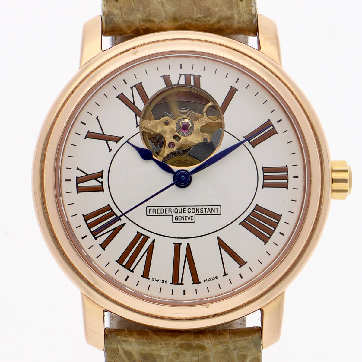 FC-303/310X3P4/5/6 クラシックハートビート ホワイトダイヤル GP/レザー(クロコ) 自動巻き メンズ【133746】拍卖