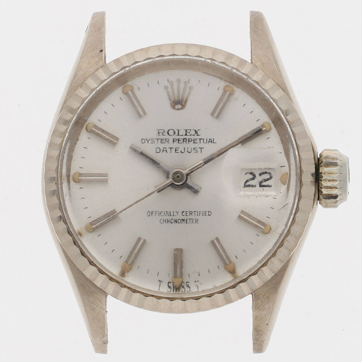 ROLEX ロレックス 6517 デイトジャスト シルバーダイヤル SS/WG 自動巻き レディース【133893】拍卖