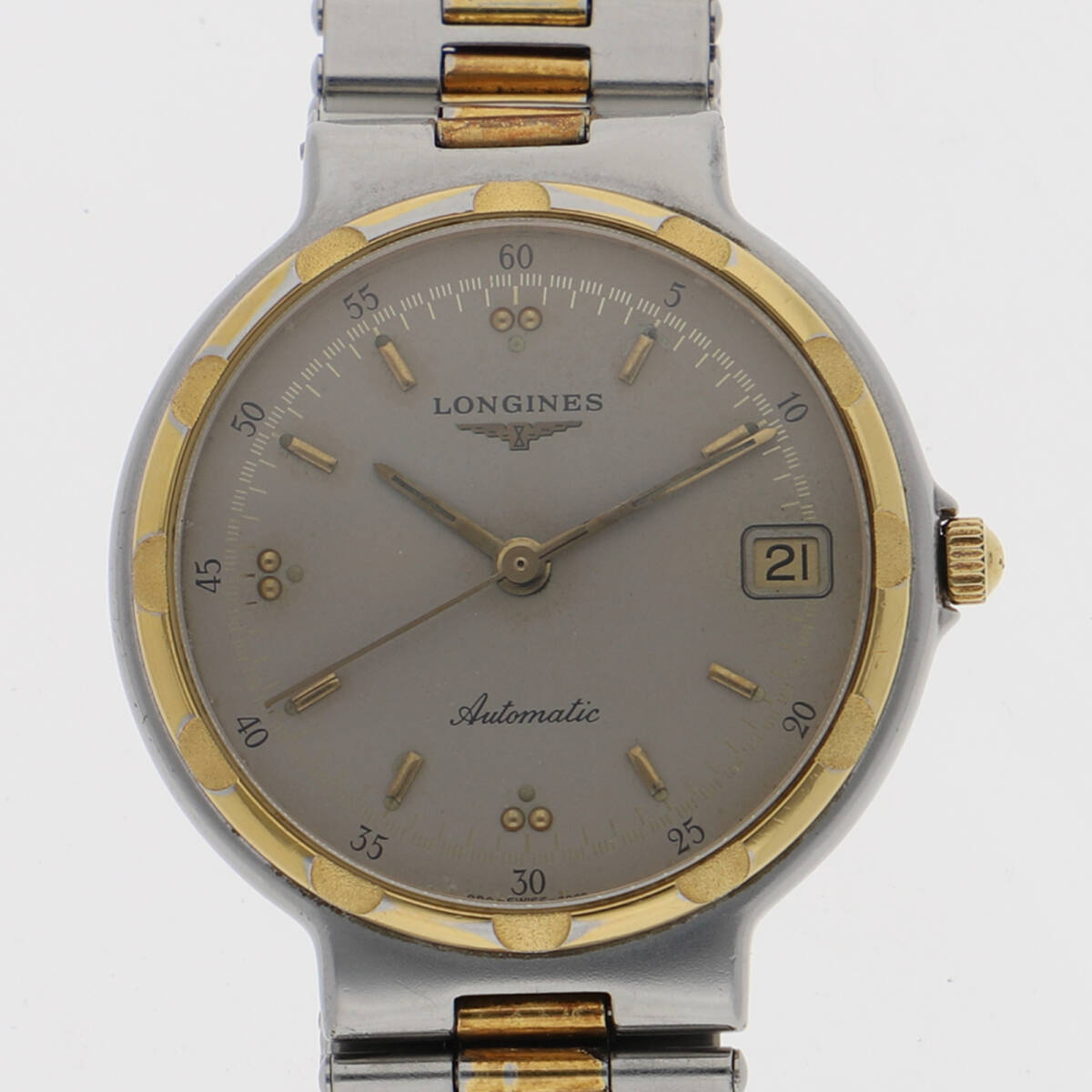 LONGINES ロンジン コンクエスト グレーダイヤル SS/GP 自動巻き メンズ【132098】拍卖