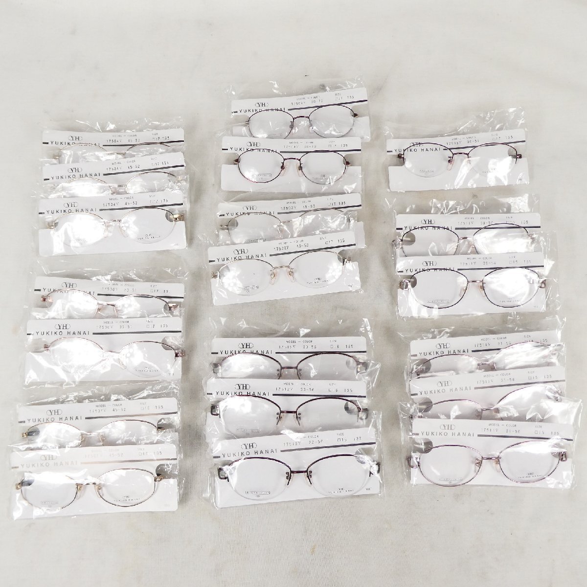 ユキコ ハナイ メガネ 20点セット YUKIKO HANAI チタンフレーム メガネフレーム 伊達メガネ 眼鏡 めがね 大量セット 新品■SG014s■拍卖