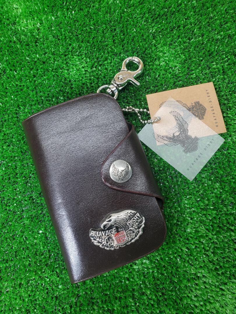 A HUAYAGE DISHY 本革 キーリングケース トリガースナップ付き拍卖