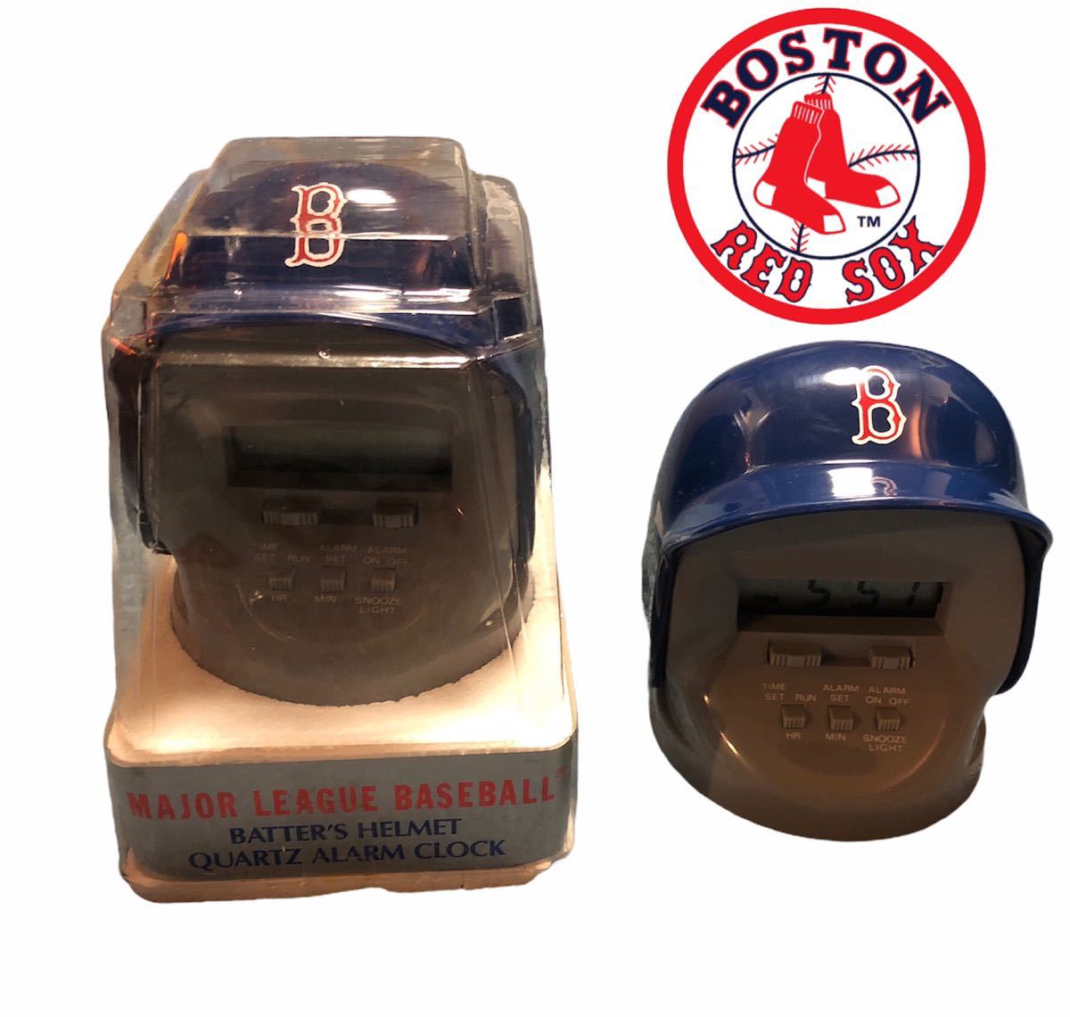 激レア DEADSTOCK 希少品 90s 当時物 MLB ヘルメット時計 ボストン レッドソックス RED SOX USA 入手困難 目覚まし時計拍卖