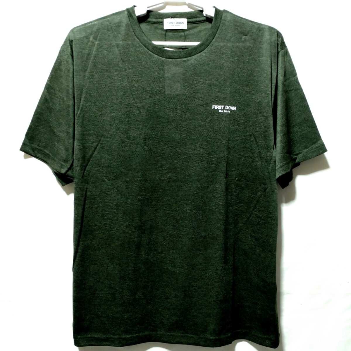 特価/未使用【サイズ=LL(XL)】FIRST DOWN the basic/ファーストダウン/DRY(吸汗速乾)/メンズ/半袖/Tシャツ/胸囲=104~112cm/m.green拍卖