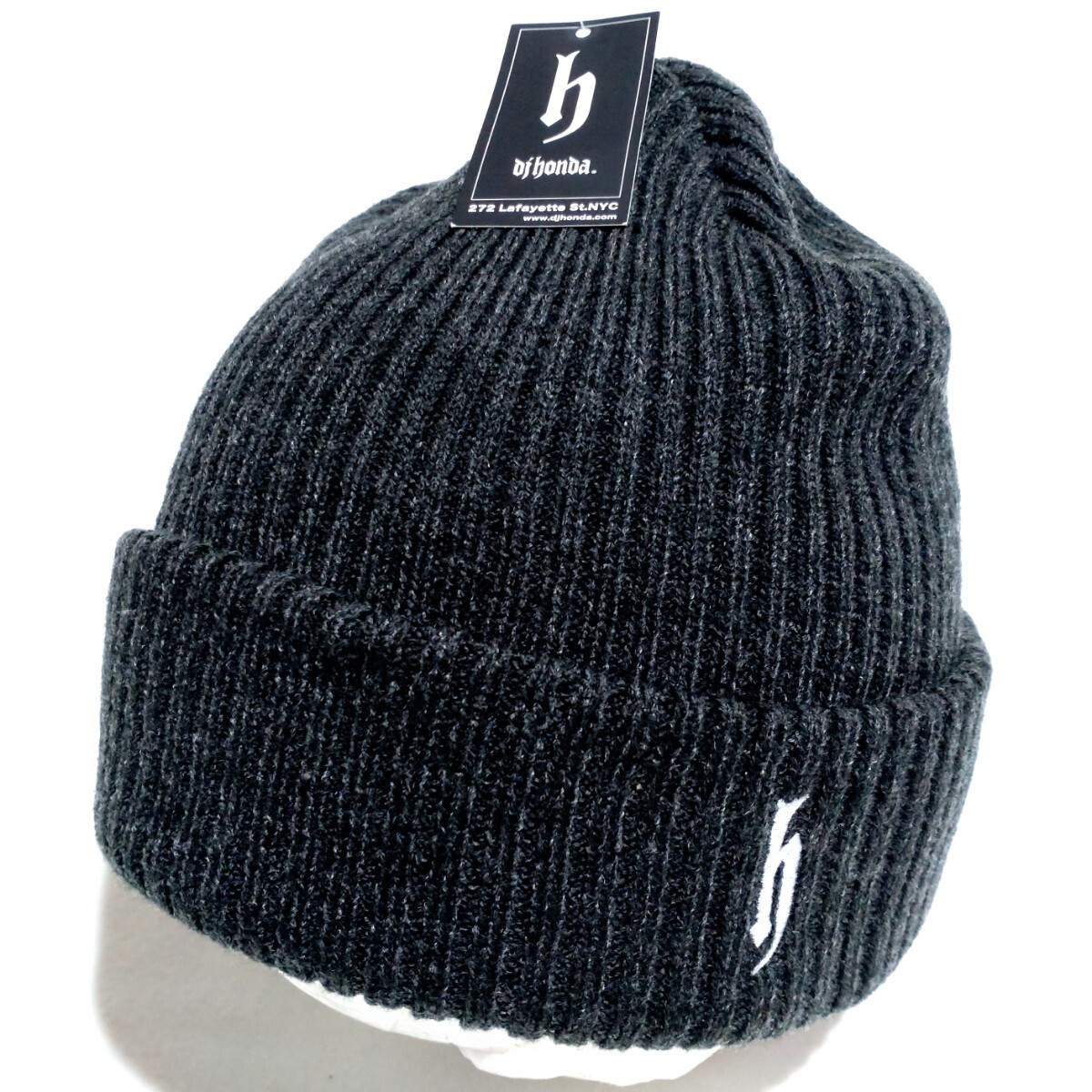 特価/未使用【サイズ=アダルトフリー】dj honda/ディジェイ ホンダ/男女兼用/ニット/キャップ/杢charcoal拍卖